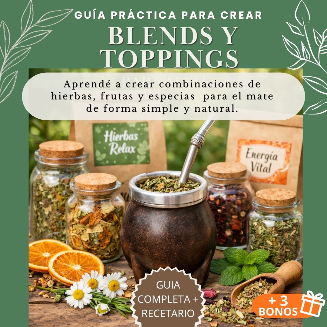 Blends y toppings para mate + 3 bonos